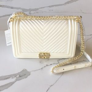 Ainifeel Quilted Arrow Pattern Leather Bag